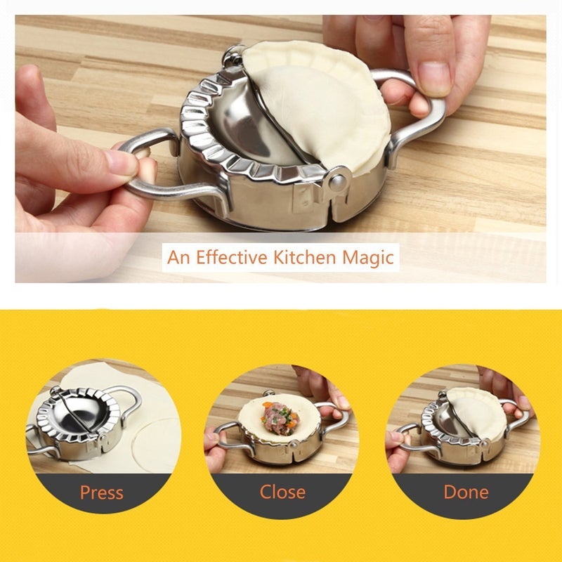 KAYCROWN Best Utensils Stainless Steel Ravioli Mold Pierogi Dumpling Maker Wrapper Pastry Dough Cutter Kitchen Accessories (S: DIA. 3 inch) - Image 4